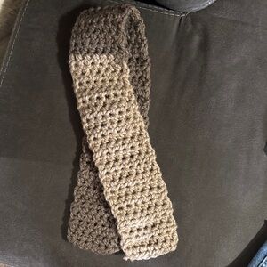 Handcrafted Brown and Tan Crochet Scarf